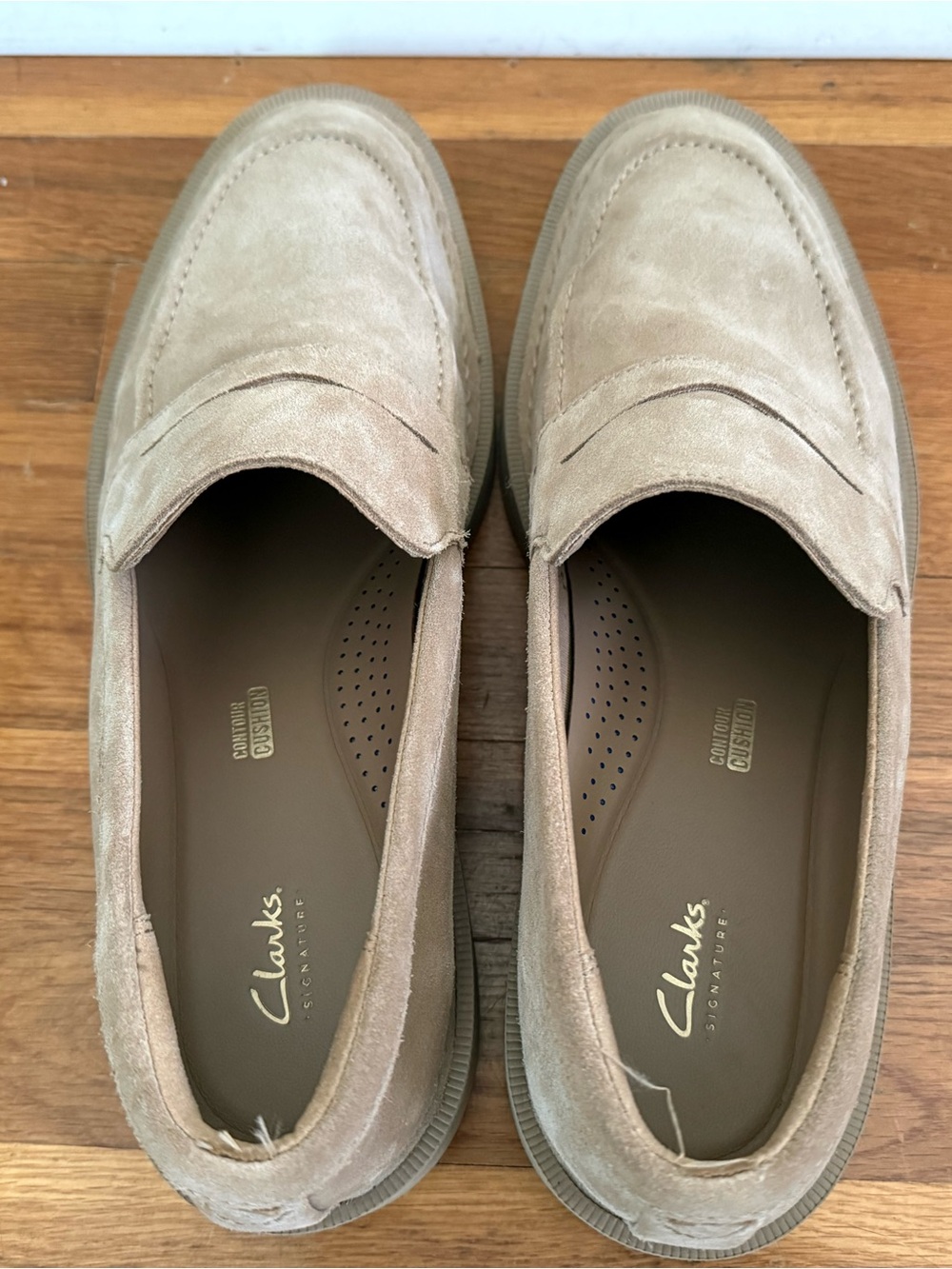 Clarks Men's Suede Slip-On Loafers in Beige